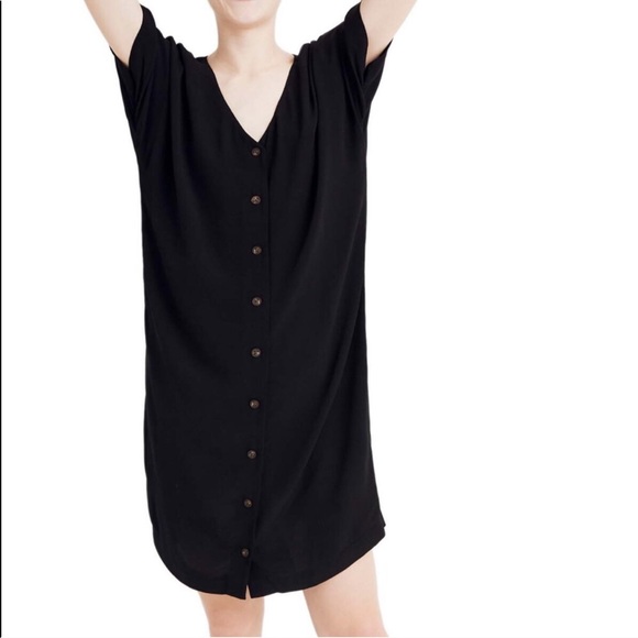Madewell Dresses & Skirts - Madewell Black Button-Front Easy Dress NWT Size S